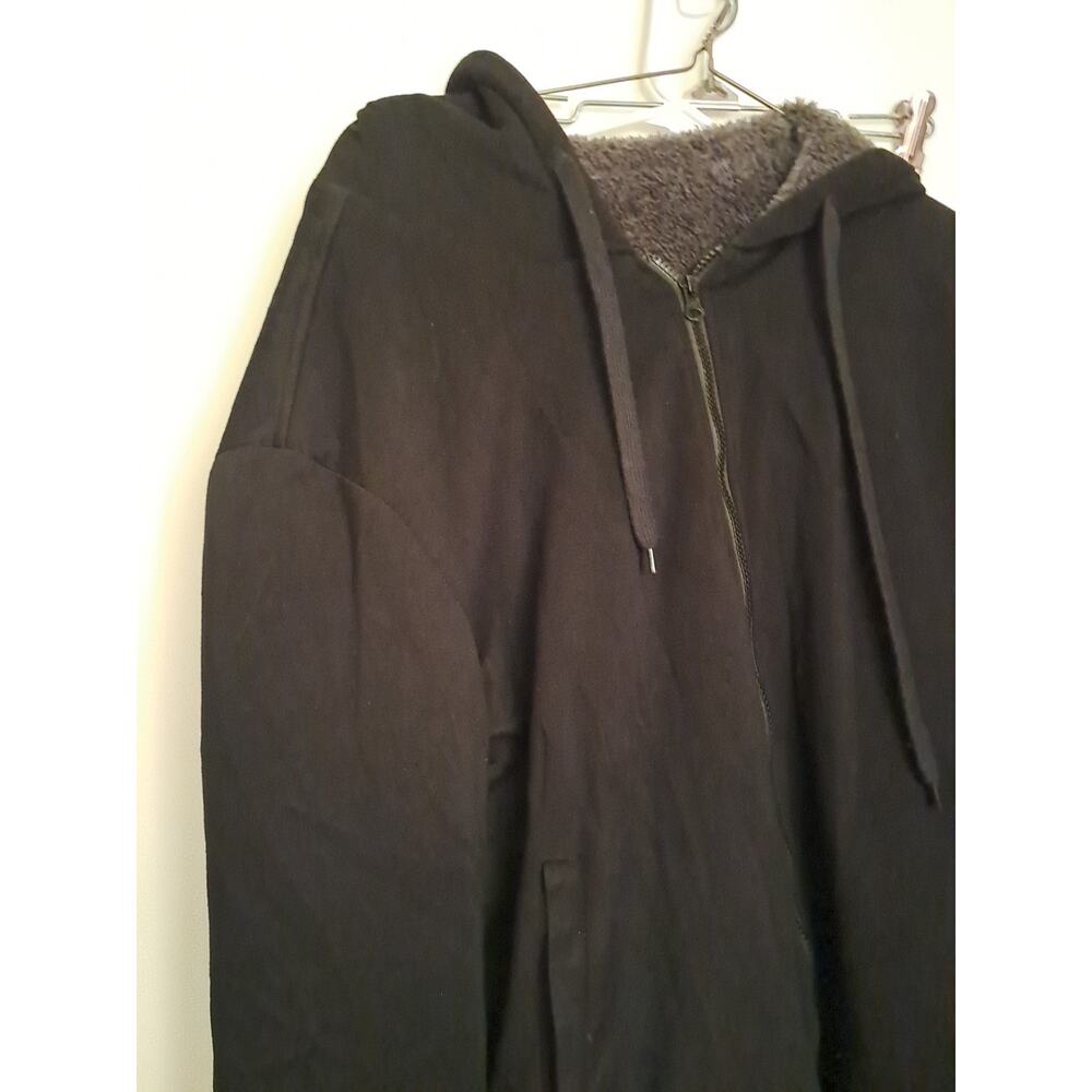 Pegeno Size Small Mens Lined hooded Sweatshirt Black with pockets